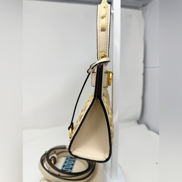 Tory Burch Lee Radziwill Woven Raffia Crossbody Leather Bag - Picture 9 of 14